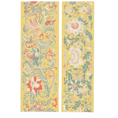 Yellow border strips with flowers - Examples of Chinese Ornament - 1867