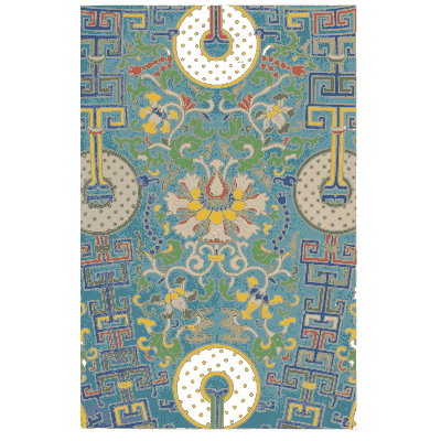 Blue fret and lotus brocade - Examples of Chinese Ornament - 1867