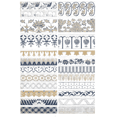 Sheet of border strips - Examples of Chinese Ornament - 1867