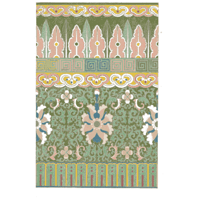 Green and pink stepped bands - Examples of Chinese Ornament - 1867