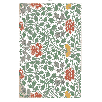 Red and yellow flower scroll - Examples of Chinese Ornament - 1867