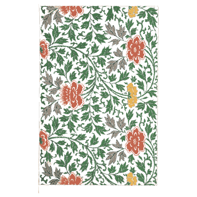 Red flowers on scrolling stems - Examples of Chinese Ornament - 1867