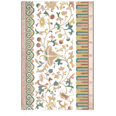 Cream flower scroll with striped edge - Examples of Chinese Ornament - 1867
