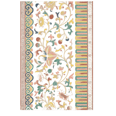 Flowering stems between borders - Examples of Chinese Ornament - 1867