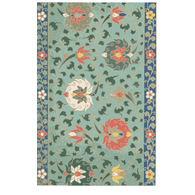 Lotus panel with a blue border - Examples of Chinese Ornament - 1867