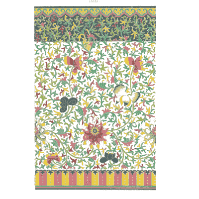 Flowers and butterflies between bands - Examples of Chinese Ornament - 1867