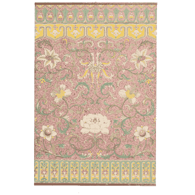Lotus panel on pink - Examples of Chinese Ornament - 1867