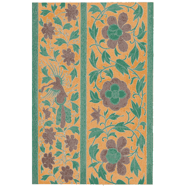 Orange border strips with birds - Examples of Chinese Ornament - 1867