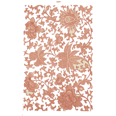 Red peony scroll ground - Examples of Chinese Ornament - 1867