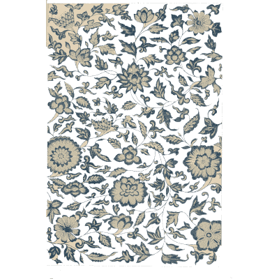 Blue flower scroll on white - Examples of Chinese Ornament - 1867