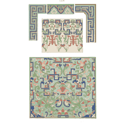 Fret corners and panel - Examples of Chinese Ornament - 1867