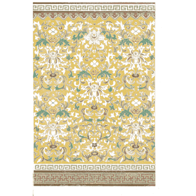 Yellow brocade with fret border - Examples of Chinese Ornament - 1867