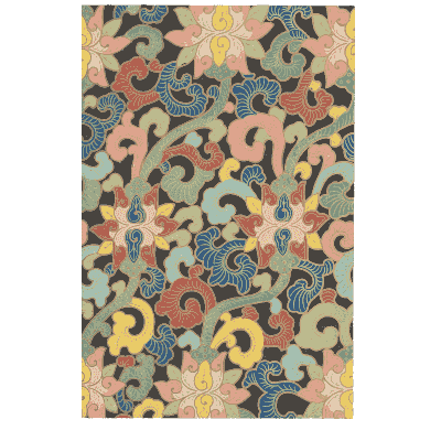 Dark ground with coloured scrolls - Examples of Chinese Ornament - 1867