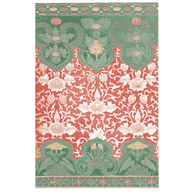 Red and green lambrequin panel - Examples of Chinese Ornament - 1867