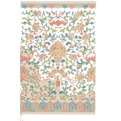 Fine coloured scroll panel - Examples of Chinese Ornament - 1867