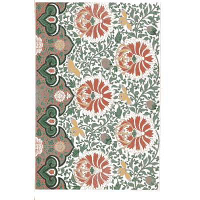 Red pomegranate flower pattern - Examples of Chinese Ornament - 1867