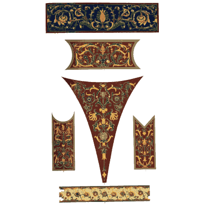Painted spandrel and panel ornament - The Grammar of Ornament - 1856