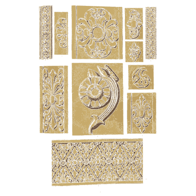 Carved rosette and scroll panels - The Grammar of Ornament - 1856