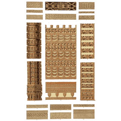 Carved border strips and mouldings - The Grammar of Ornament - 1856
