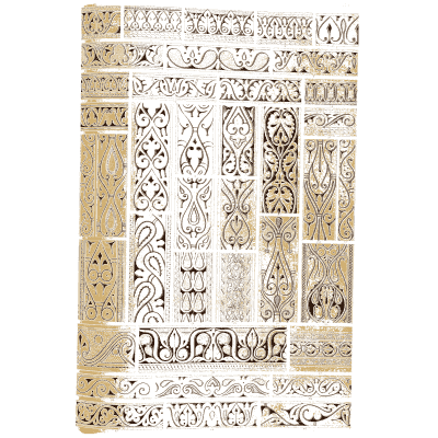 Carved leaf and fret panels - The Grammar of Ornament - 1856