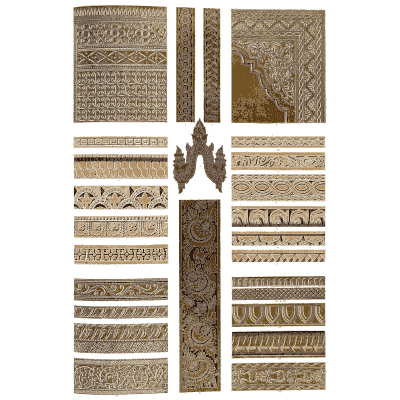 Carved running mouldings with finial - The Grammar of Ornament - 1856
