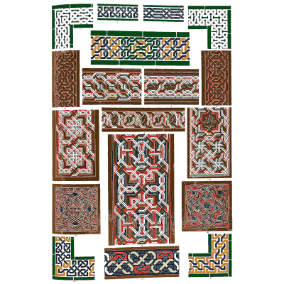 Interlaced strapwork panels - The Grammar of Ornament - 1856