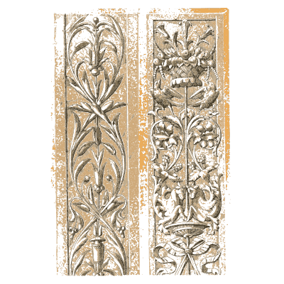 Grotesque pilasters with urns and figures - The Grammar of Ornament - 1856