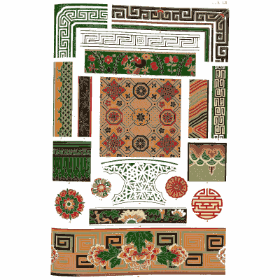 Greek key fret panels - The Grammar of Ornament - 1856