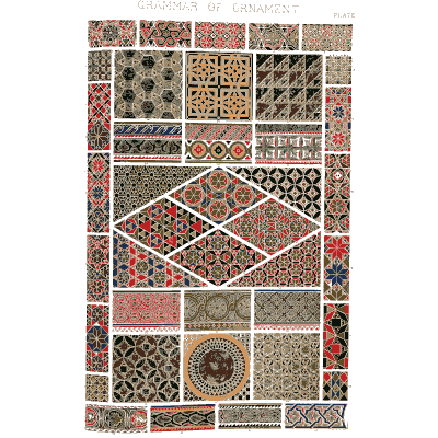 Mosaic lozenge framed by borders - The Grammar of Ornament - 1856