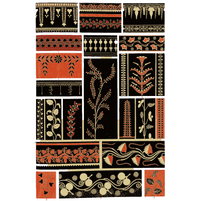 Stylised leaf and drop bands - The Grammar of Ornament - 1856