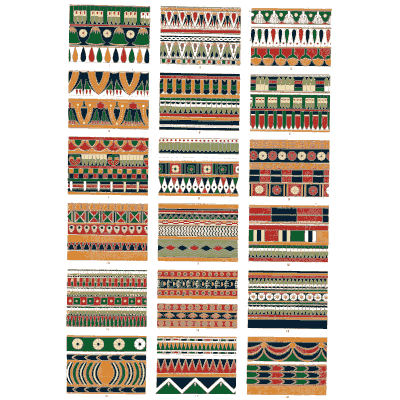 Painted chevron and lotus bands - The Grammar of Ornament - 1856