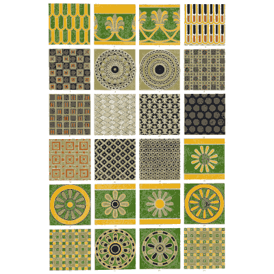 Green tile and rosette patterns - The Grammar of Ornament - 1856