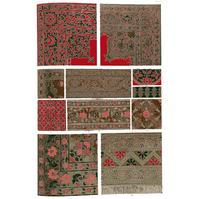 Carpet and silk patterns - The Grammar of Ornament - 1856
