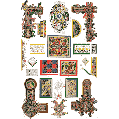 Illuminated manuscript ornaments - The Grammar of Ornament - 1856