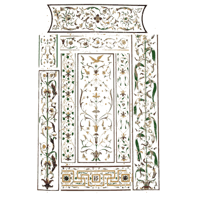 Painted arabesque wall panel - The Grammar of Ornament - 1856