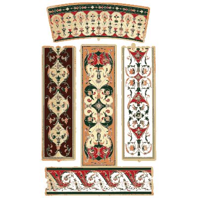 Painted arabesque panels and bands - The Grammar of Ornament - 1856