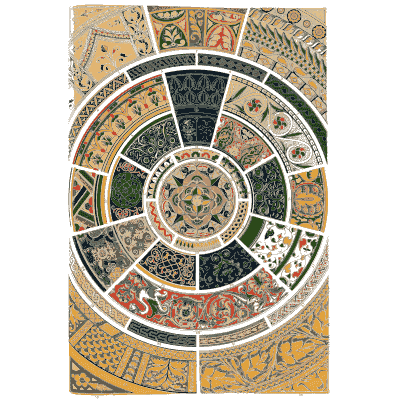 Concentric painted ornament rings - The Grammar of Ornament - 1856