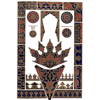 Framed panel with spiked pendant - The Grammar of Ornament - 1856