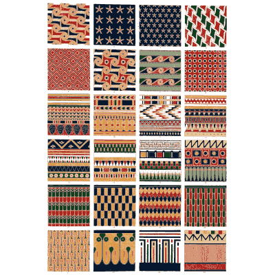Woven stripes, stars and chevrons - The Grammar of Ornament - 1856