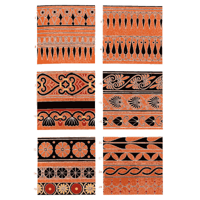 Painted rosette and scroll bands - The Grammar of Ornament - 1856