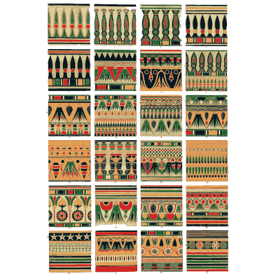 Lotus and palmette bands in colour - The Grammar of Ornament - 1856