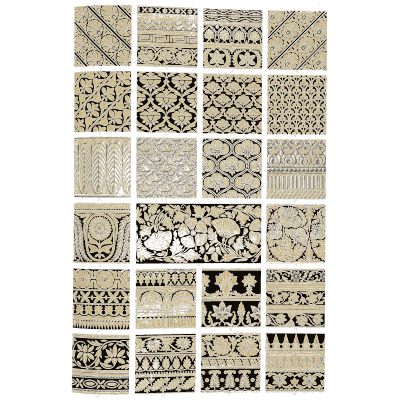Carved panels, diapers and borders - The Grammar of Ornament - 1856