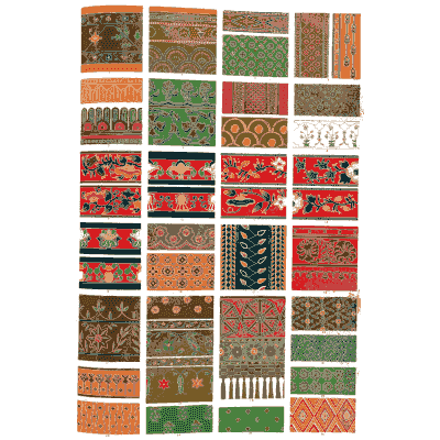 Embroidered bands and flowered squares - The Grammar of Ornament - 1856