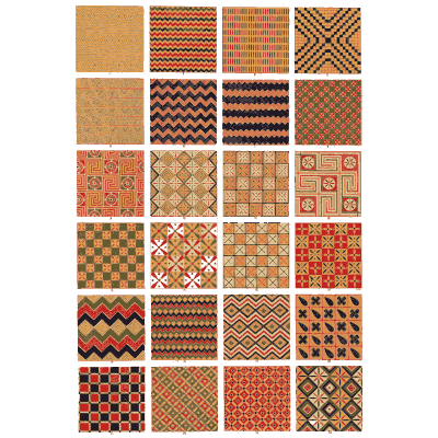 Chevron, check and fret woven patterns - The Grammar of Ornament - 1856