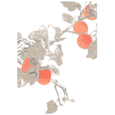 Birds and orange fruit - Keinen Kacho Gafu, Volume 1 - 1891