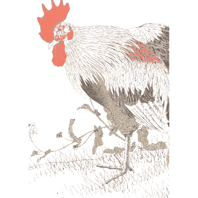 Crowing cockerel - Keinen Kacho Gafu, Volume 2 - 1891
