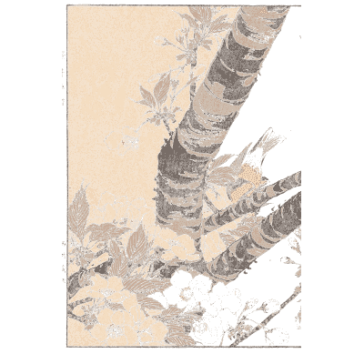Bird on a trunk - Keinen Kacho Gafu, Volume 2 - 1891