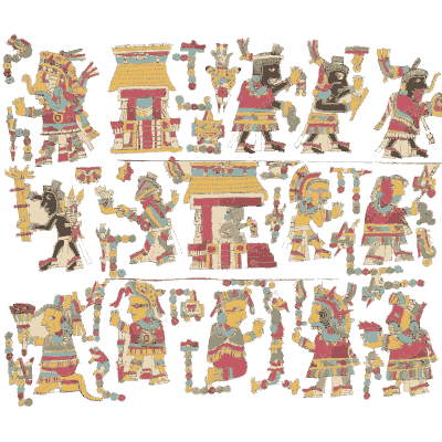 Codex page of deities and temples - Antiquities of Mexico, Volume 2 - 1831