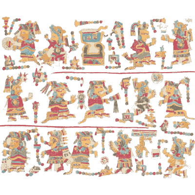 Codex bands of deity figures - Antiquities of Mexico, Volume 2 - 1831