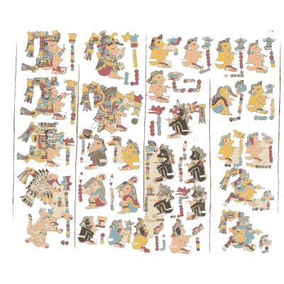 Rows of small codex figures - Antiquities of Mexico, Volume 2 - 1831